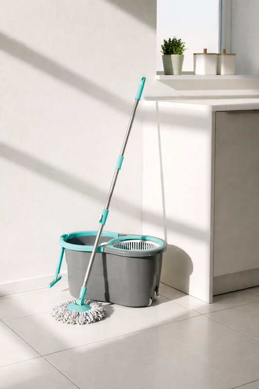 360° Spin Mop with Moving
Wheels & Pulling Handle| 2 Free Microfiber Refills.